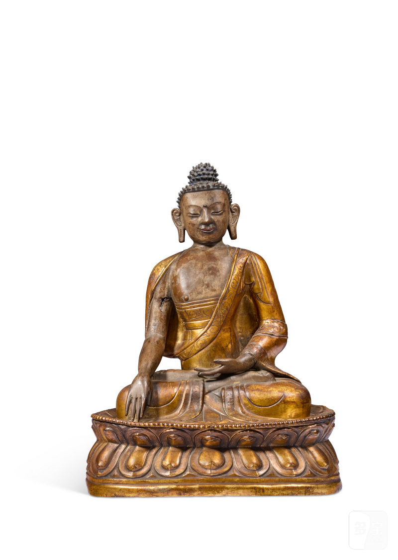 清十八世紀 鎏金銅皮佛像  CHINA, QING DYNASTY, 18TH CENTURY